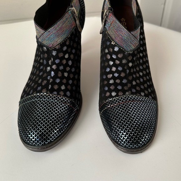 Socofy Laura Vita Elodie heeled ankle boots iridescent artsy fairy whimsy 8.5 - Picture 12 of 17